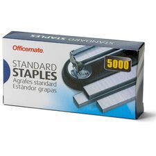 Officemate Standard Staples Standard - 1/4" Leg - Holds 20 Sheet(s) - Chisel Point - 210 Per Strip - 5000 / Box