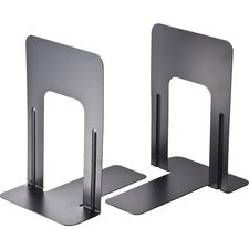 Officemate Nonskid Bookends 9" Height x 5.87" Width x 8.18" Depth - Desktop - Non-skid Base, Chip Resistant, Non-slip, Scratch Resistant - Enamel - Black - Steel - 2 / Pair