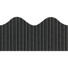 Bordette Decorative Border Rectangle with Scalloped Trim Shape - Pin-up - Fadeless - 2.25" Width x 600" Length - Black - Paper - 1 Roll