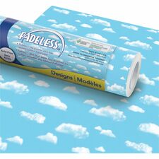Fadeless Bulletin Board Art Paper Bulletin Board - 6" Height x 48" Width x 50 ft Length - Cloud - 1 Roll