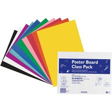 Pacon Poster Board Class Pack Board and Banner - 22" Width x 28" Length - Assorted - 50 / Carton