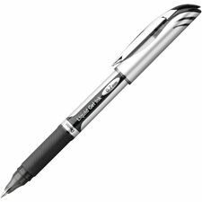 EnerGel EnerGel Deluxe Liquid Gel Pen 0.7 mm Medium Pen Point - Refillable - Black Ink - Gel-based - Silver Barrel - 1 Each