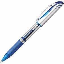 EnerGel EnerGel Deluxe Liquid Gel Pens 0.7 mm Medium Pen Point - Refillable - Blue Ink - Gel-based - Silver Barrel - 1 Each