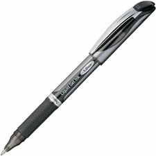 EnerGel EnerGel Deluxe Liquid Gel Pen 1 mm Bold Pen Point - Refillable - Black Ink - Gel-based - Silver Barrel - 1 Each