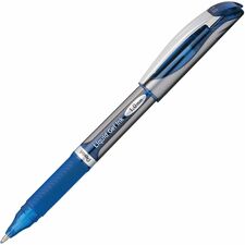 EnerGel EnerGel Deluxe Liquid Gel Pen 1 mm Bold Pen Point - Refillable - Blue Ink - Gel-based - Silver Barrel - 1 Each