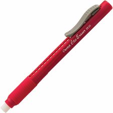 Pentel Rubber Grip Clic Eraser Red Barrel - Pen - Refillable - 1 Each - Retractable, Latex-free Grip, Pocket Clip, Ghost Resistant, Non-abrasive