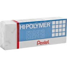 Pentel Hi-Polymer Eraser White - Block - 2.6" Width x 0.5" Height x 1" Depth - 1 Each - Non-abrasive, Latex-free