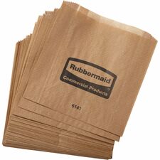 Rubbermaid Commercial Waxed Receptacle Bags Kraft Paper - 250 / Carton