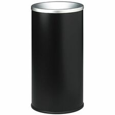 Safco Sand Fill Ash Urns Round - 10" Opening Diameter - 20" Height - Steel - Black - 1 Each