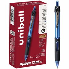uniball™ Power Tank Retractable Ballpoint Pens 1 mm Pen Point - Medium Marker Point - Refillable - Retractable - Blue Ink - Blue Barrel - 1 Each