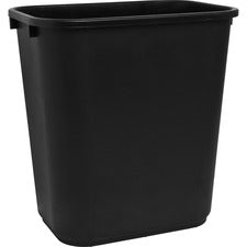 Sparco Rectangular Wastebasket 7 gal Capacity - Rectangular - 15" Height x 14.5" Width x 10.5" Depth - Polyethylene - Black - 1 Each