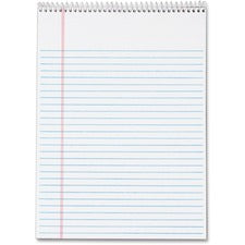 TOPS Docket Wirebound Legal Writing Pads - Letter 70 Sheets - Wire Bound - 0.34" Ruled - 16 lb Basis Weight - Letter - 8 1/2" x 11" Sheet Size - 11" Height x 8.5" Width - White Paper - Perforated, Hard Cover, Stiff-back, Spiral Lock - 3 / Pack