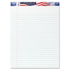 TOPS American Pride Writing Tablets 50 Sheets - Strip - 0.34" Ruled - 16 lb Basis Weight - 8 1/2" x 11 3/4" Sheet Size - White Paper - Perforated, Bleed Resistant - 3 / Pack