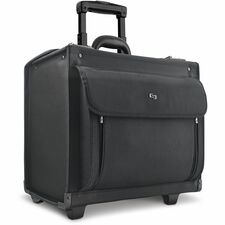 Solo Classic Carrying Case (Roller) for 17" Notebook - Black Ballistic Poly, Polyester Body - Handle - 12.8" Height x 18" Width x 7" Depth - 1 Each