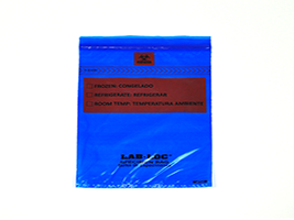 Lab-Loc® Specimen Bags with Removable Biohazard Symbol - Blue Tint - Size: 6 X 9 - Guage: 1.75 mil