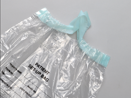 Respiratory Setup Bag -- Draw Tape - Size: 12 X 16 - Clear - Guage: 1 mil