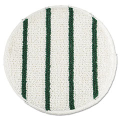 Low Profile Scrub-Strip Carpet Bonnet, 19" Diameter, White/Green