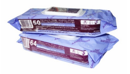 Premoistened Washcloths - Spunlace Premoistened 10 x 13" Washcloth in soft pack