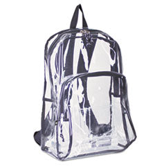 Backpack, PVC, 12.5 x 5.5 x 17.5, Clear/Black
