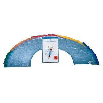 Econo-Zip Specimen Transport Bag with Color Zipper, 6W x 9H, 2 MIL, Yellow