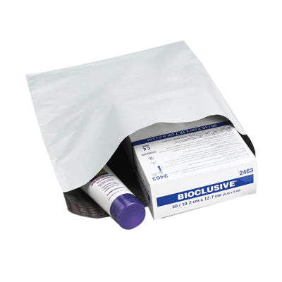 Poly Mailer, 12W x 18H, 2.5 MIL, White, Die-Cut Handle, Barcode