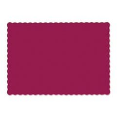 Solid Color Scalloped Edge Placemats, 9.5 x 13.5, Burgundy, 1,000/Carton