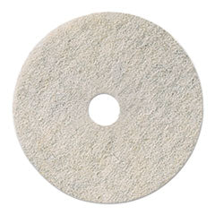 Natural Burnishing Floor Pads, 19" Diameter, White, 5/Carton