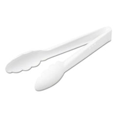 Tongs, Plastic, White, 9", 4/Pack