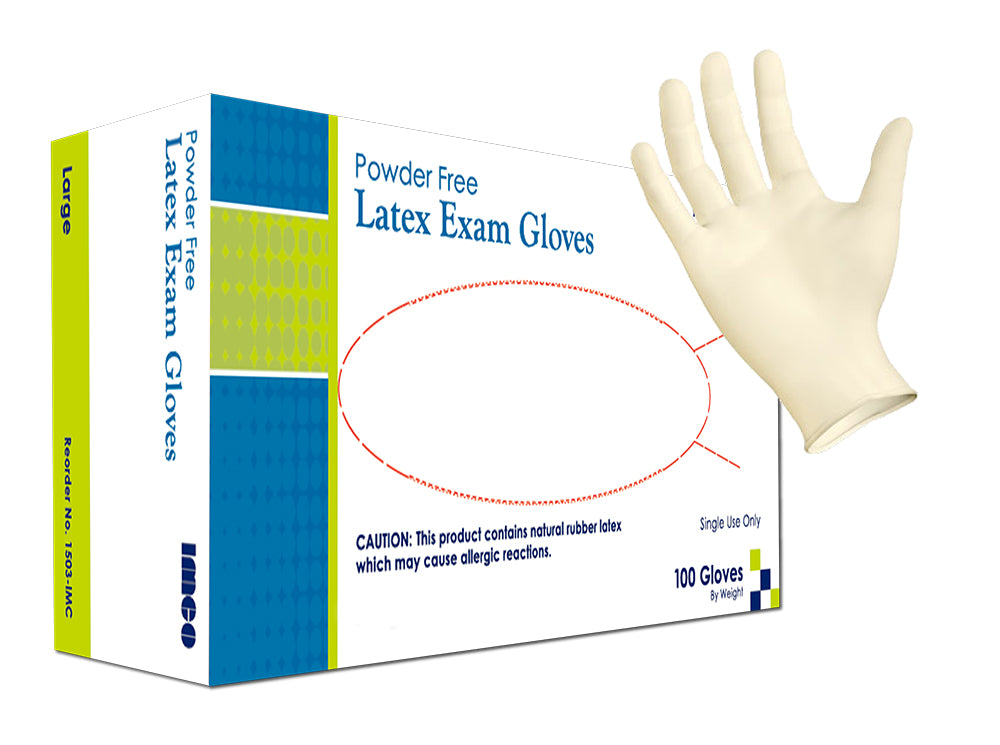 IMCO Brand Latex Exam Gloves Non-Sterile Medical Latex Powder-Free Exam  Gloves, Large