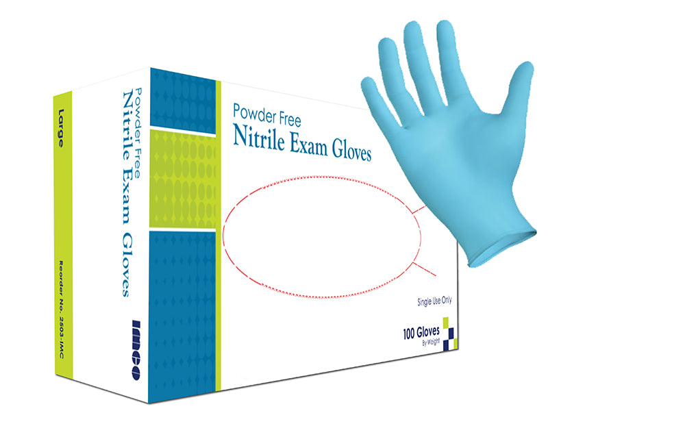 IMCO Brand Nitrile Exam Gloves Non-Sterile Medical Nitrile Powder-Free Exam Gloves, Large