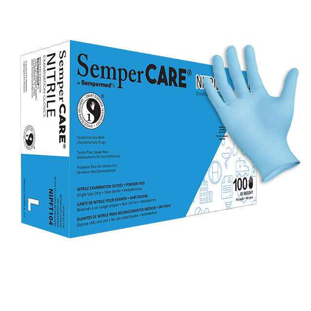 SemperCare Nitrile Exam Powder Free Textured, L