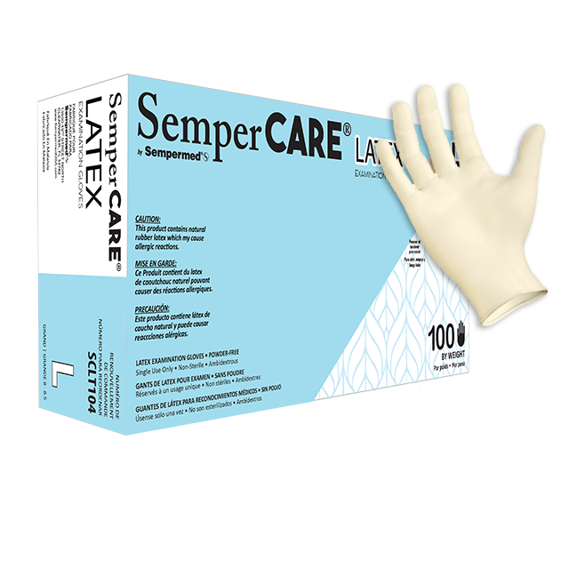 SemperCare Latex Powder Free Textured Exam Glove, XS