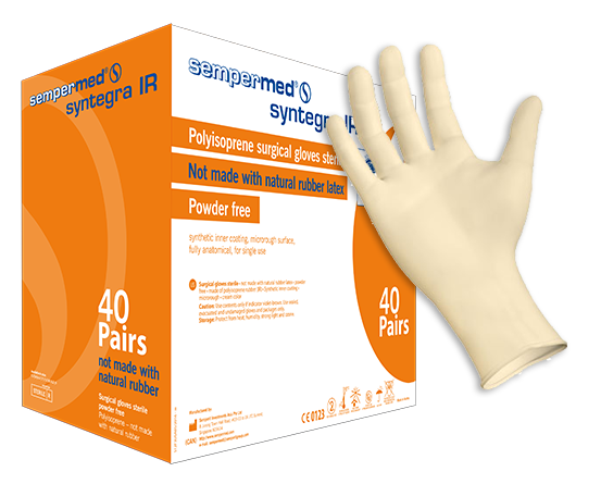 Sempermed Syntegra IR Polyisoprene Surgical Glove, Sterile, Powder Free, Size 5.5