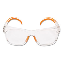 Maverick Safety Glasses, Clear/Orange, Polycarbonate Frame, 12/Box