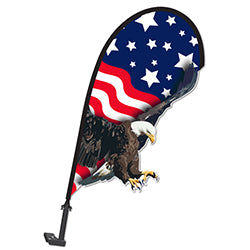 3D Clip on Paddle Flag - US FLAG with EAGLE - Qty. 1 1 / PK
