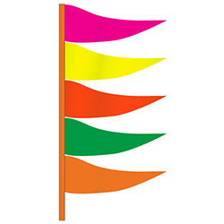 Antenna Flag - Plasticloth - Fluor. Multi Color 12 / PK