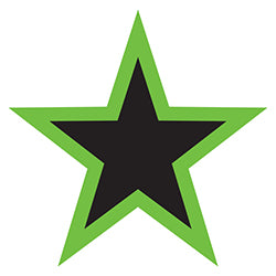 Window Sticker - Star - Green & Black - 5" 12 / PK