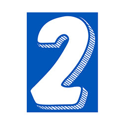Window Sticker - 7 1/2 White/Blue #2 - Qty. 12 12 / PK