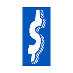 Window Sticker - 7 1/2 White/Blue $ - Qty. 12 12 / PK