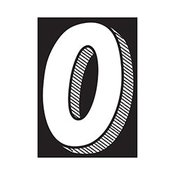 Window Sticker - 7 1/2 White/Black #0 - Qty. 12 12 / PK