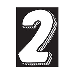 Window Sticker - 7 1/2 White/Black #2 - Qty. 12 12 / PK