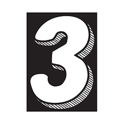 Window Sticker - 7 1/2 White/Black #3 - Qty. 12 12 / PK