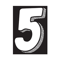 Window Sticker - 7 1/2 White/Black #5 - Qty. 12 12 / PK