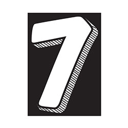 Window Sticker - 7 1/2 White/Black #7 - Qty. 12 12 / PK