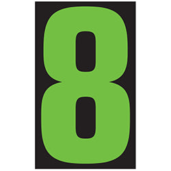 Window Sticker - 9 1/2" Fluor. Green/Black #8 12 / PK