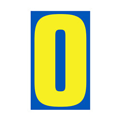 Window Sticker - 9 1/2 Blue/Yellow #0 - Qty. 12 12 / PK