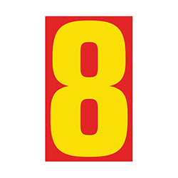 Window Sticker - 9 1/2 Red/Yellow #8 - Qty. 12 12 / PK