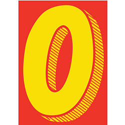 Window Sticker - 7 1/2" Yellow-Red #0 12 / PK