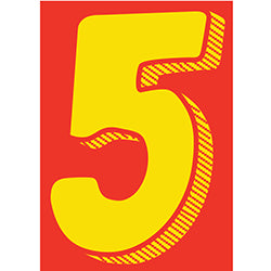 Window Sticker - 7 1/2" Yellow-Red #5 12 / PK