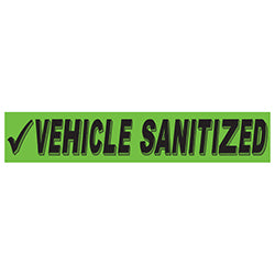Flourescent Green & Black Slogan - Vehicle Sanitized 12 / PK